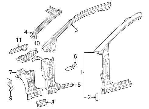 Toyota 61204-42031 Rail Sub-Assembly, Roof 61204-42031 Toyota Rail Sub-Assembly, Roof