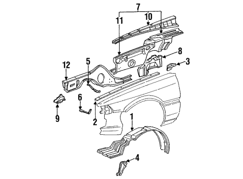 53835-32020 Toyota Splash Shield Brace, Front