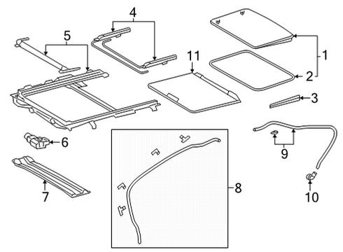 Toyota 63203-0A090 Housing Sub-Assembly, Sliding Roof 63203-0A090 Toyota Housing Sub-Assembly, Sliding Roof