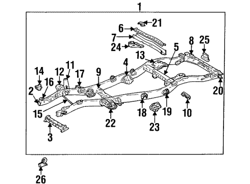 51547-60031 Toyota Bracket, Lateral Rod Support, Front Driver Side