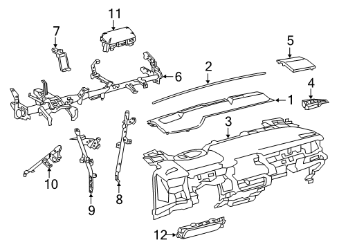 55400-02080-C5 Toyota Pad Sub-Assembly, Instrument Panel Safety