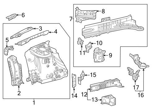 57025-42041 Toyota Member Sub-Assembly, Front