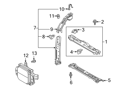 53203-42901 Toyota Support Sub-Assembly, Radiator