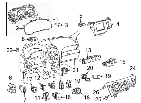 Toyota 84332-08031-E0 Switch, Hazard Warning Signal 84332-08031-E0 Toyota Switch, Hazard Warning Signal