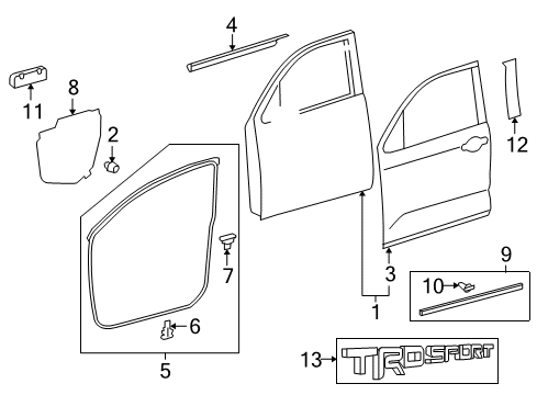 PT942-0C180-LH Toyota Body Side Molding, Driver Side
