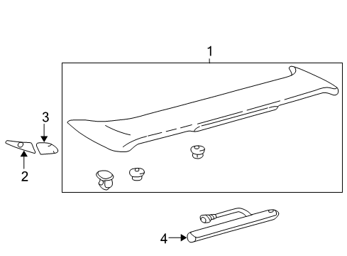 PT47A-02050-11 Toyota Rear Spoiler, Silver