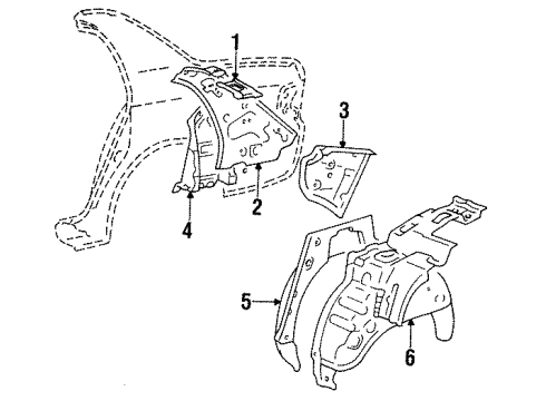 61627-12070 Toyota Upper Extension, Rear Passenger Side