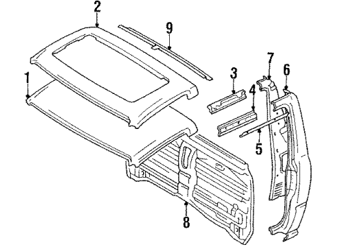 Toyota 61071-89101 Reinforcement, Inner Rear Passenger Side 61071-89101 Toyota Reinforcement, Inner Rear Passenger Side