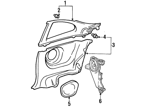 62520-20570-C0 Toyota Lower Quarter Trim, Front Driver Side