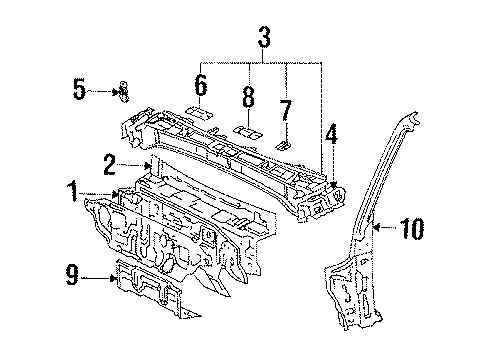 61022-32090 Toyota Hinge Pillar, Front Driver Side