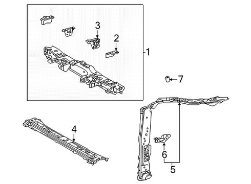 53202-48904 Toyota Support Sub-Assembly, Radiator