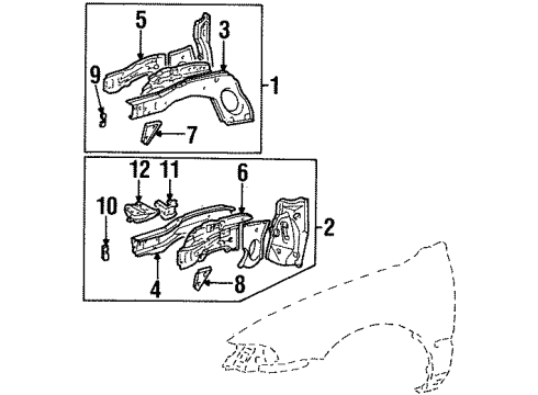 57151-12100 Toyota Sidemember Reinforcement, Passenger Side