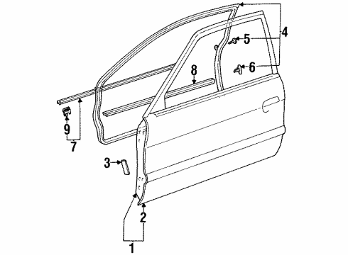 68160-16110 Toyota Belt Weatherstrip, Outer Passenger Side