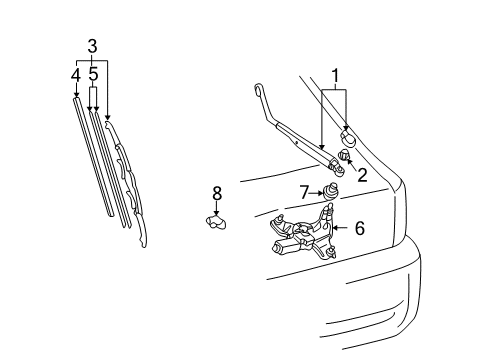 Toyota 85132-20740 Wiper Arm Cover, Rear 85132-20740 Toyota Wiper Arm Cover, Rear
