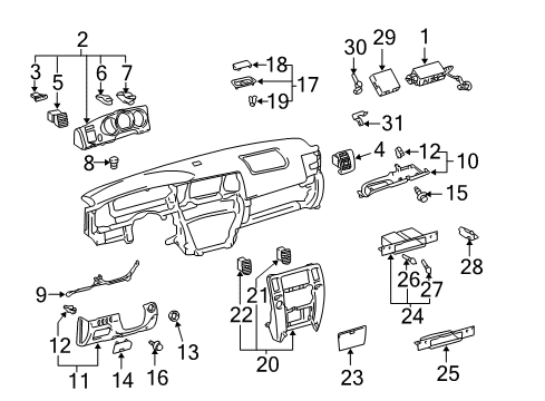 55405-35904 Toyota Panel Sub-Assembly, Instrument