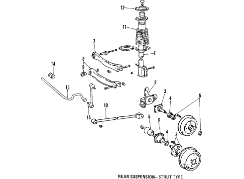 Toyota 48540-12261 Strut, Rear 48540-12261 Toyota Strut, Rear
