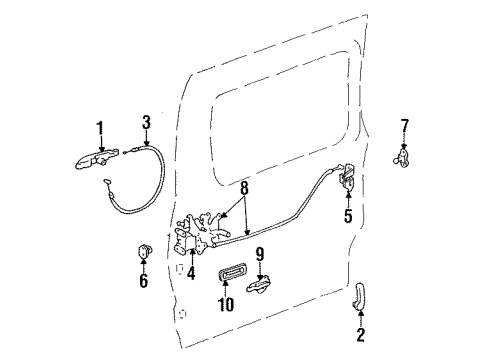 Toyota 69370-95D00 Lock, Front Passenger Side 69370-95D00 Toyota Lock, Front Passenger Side