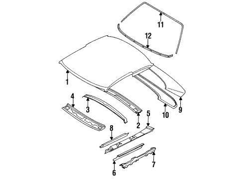 76874-12080 Toyota Spoiler Gasket, Rear Driver Side