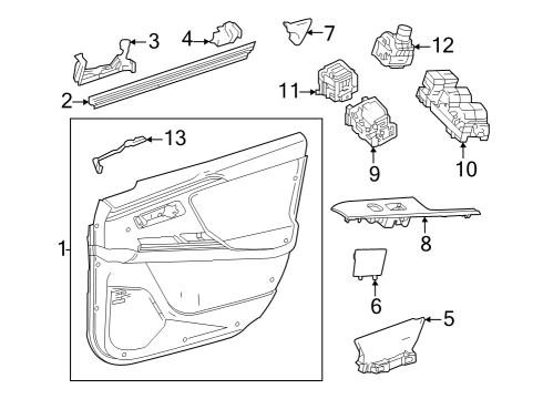 67610-42J70-C1 Toyota Board Sub-Assembly, Front Door Trim, Passenger Side