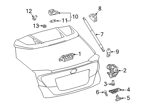 68950-F4061 Toyota Stay Assembly, Back Door