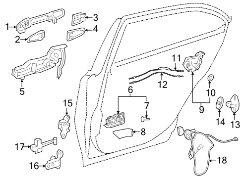 82153-30B00 Toyota Wire, Rear Door