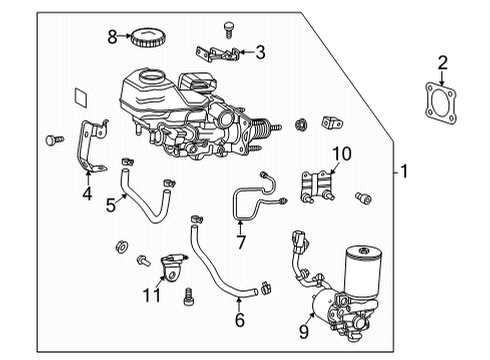 47050-48420 Toyota Brake Booster Assembly, W/Master Cylinder