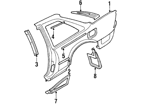 62710-12550 Toyota Quarter Glass, Passenger Side