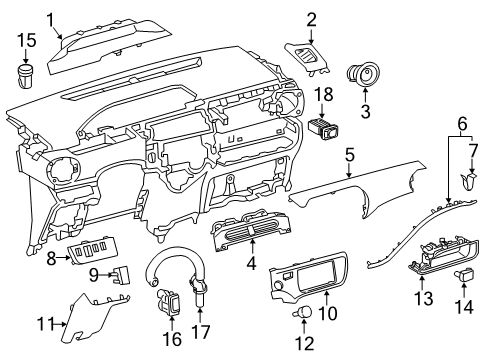 55011-52020-C1 Toyota Garnish Sub-Assembly, Instrument Panel