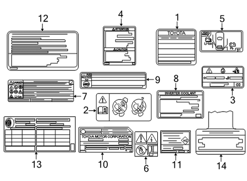 77A38-62011 Toyota Label, Hydrogen Tank Information