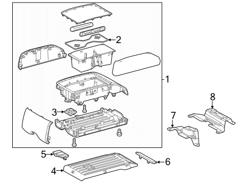58910-0E370-C0 Toyota Box Assembly, Console, Rear