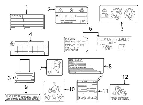 Toyota 11298-18021 Label, Emission Control Information 11298-18021 Toyota Label, Emission Control Information