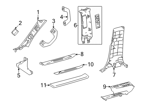 62217-35030 Toyota Clip, Front Pillar Garn