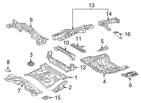 58202-42031 Toyota Pan Sub-Assembly, Center Floor, Front