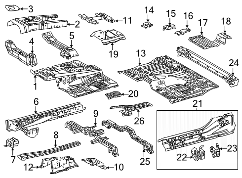 58543-04010 Toyota Bracket, Floor Panel