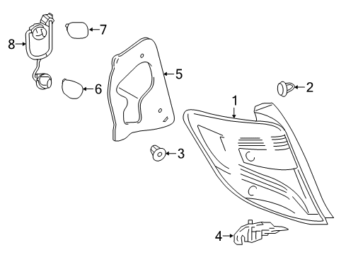 2016 Toyota Yaris Bulbs Diagram