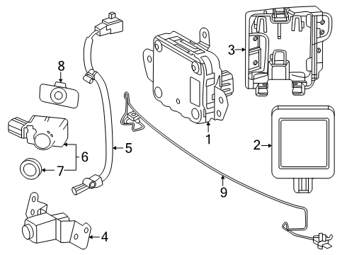 2025 Toyota Crown Signia Electrical Components - Front Bumper Diagram