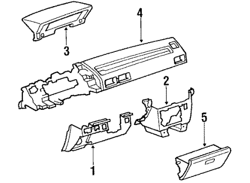 1987 Toyota Corolla Instrument Panel Diagram 2 - Thumbnail