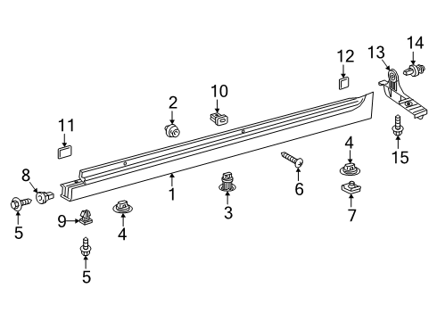 2025 Toyota Camry Exterior Trim - Pillars Diagram