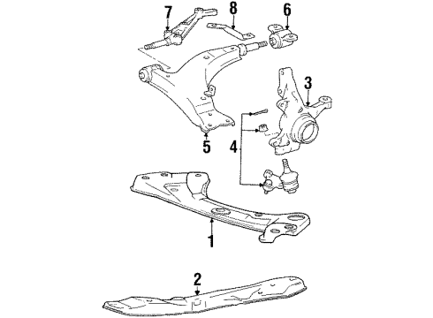 1992 Toyota Celica Front Suspension Components Diagram