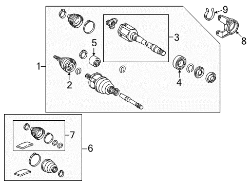 2015 Toyota RAV4 Drive Axles - Front Diagram