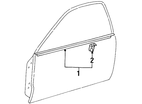 1996 Toyota Paseo Exterior Trim - Door Diagram