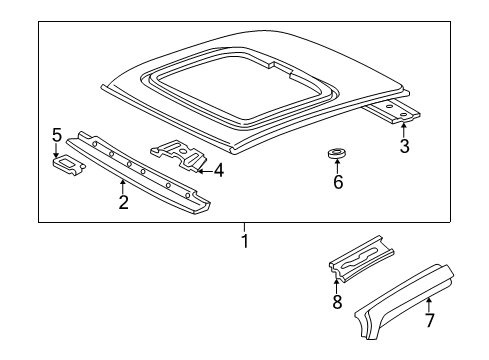 1999 Toyota RAV4 Roof & Components Diagram