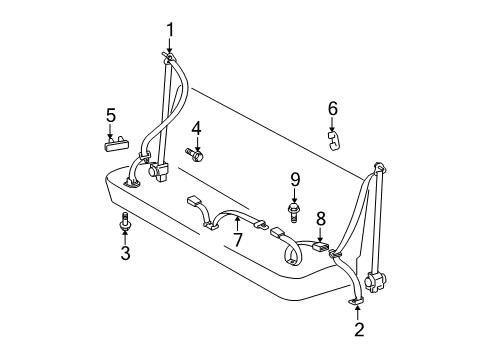 2007 Toyota Yaris Rear Seat Belts Diagram