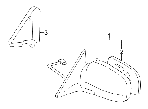 1996 Toyota RAV4 Outside Mirrors Diagram