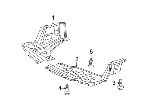2010 Toyota Yaris Under Cover, Driver Side Diagram for 51442-52110