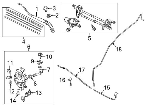 2019 Toyota Yaris Wiper & Washer Components Diagram