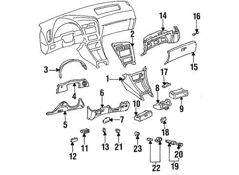 1996 Toyota Celica Instrument Panel Diagram 2 - Thumbnail