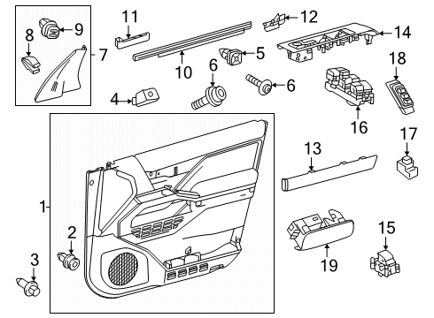2025 Toyota 4Runner Interior Trim - Front Door Diagram