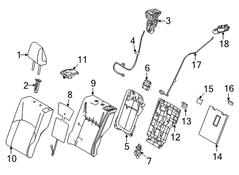 2025 Toyota Crown Signia Rear Seat Components Diagram