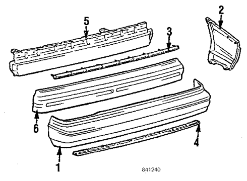 1987 Toyota Corolla Bumper Assembly - Rear Diagram